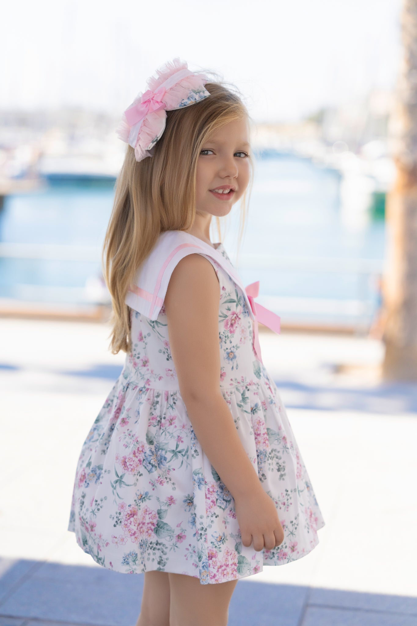 MIRANDA Floral Girls Pink & Green Dress - 252V