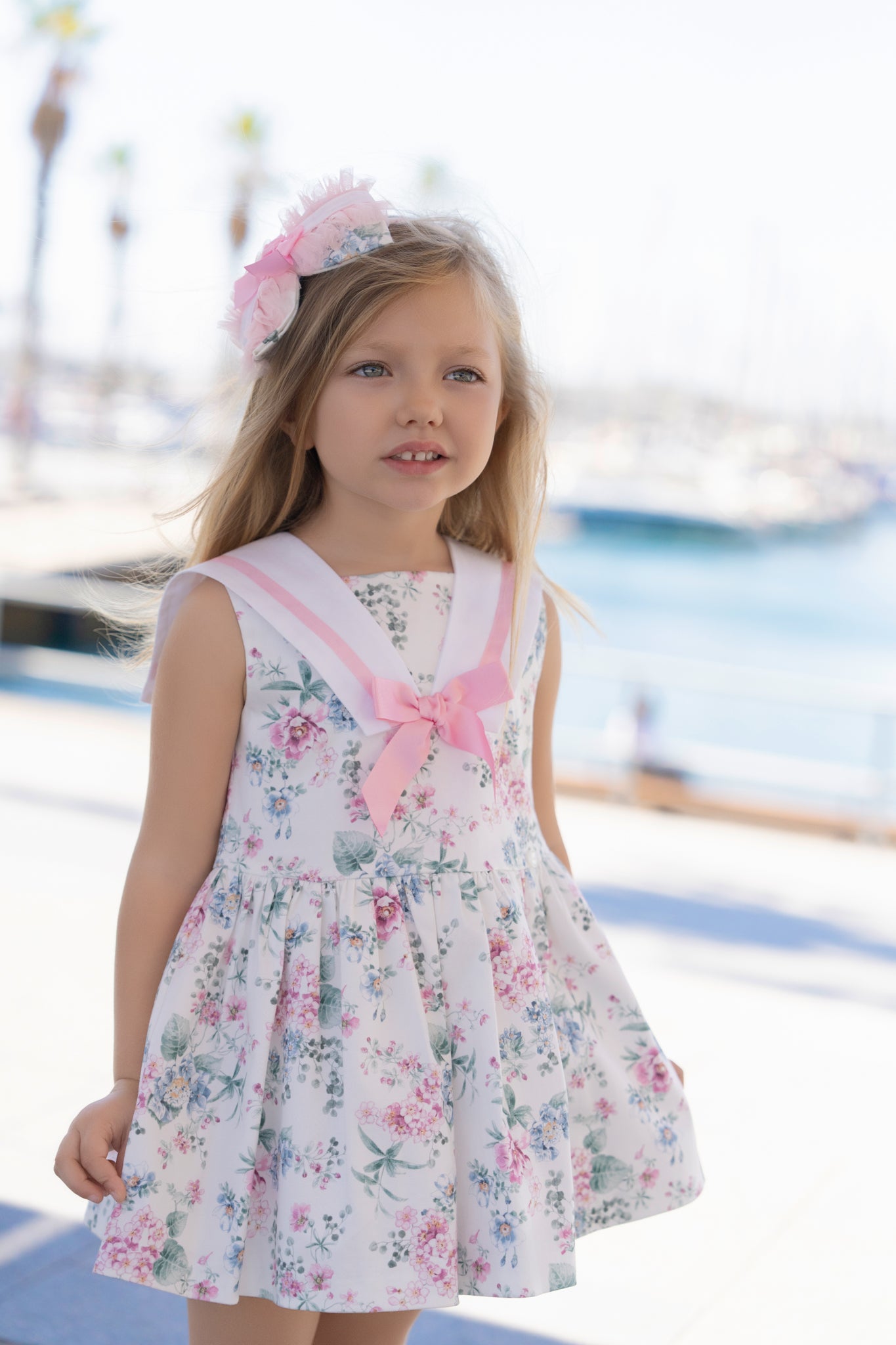 MIRANDA Floral Girls Pink & Green Dress - 252V