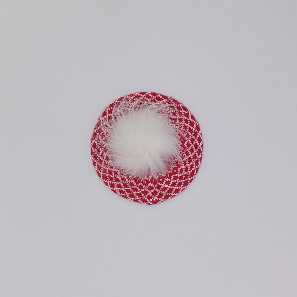 AW25 RAHIGO Red & Cream Girls Pom Pom Beret - 252106