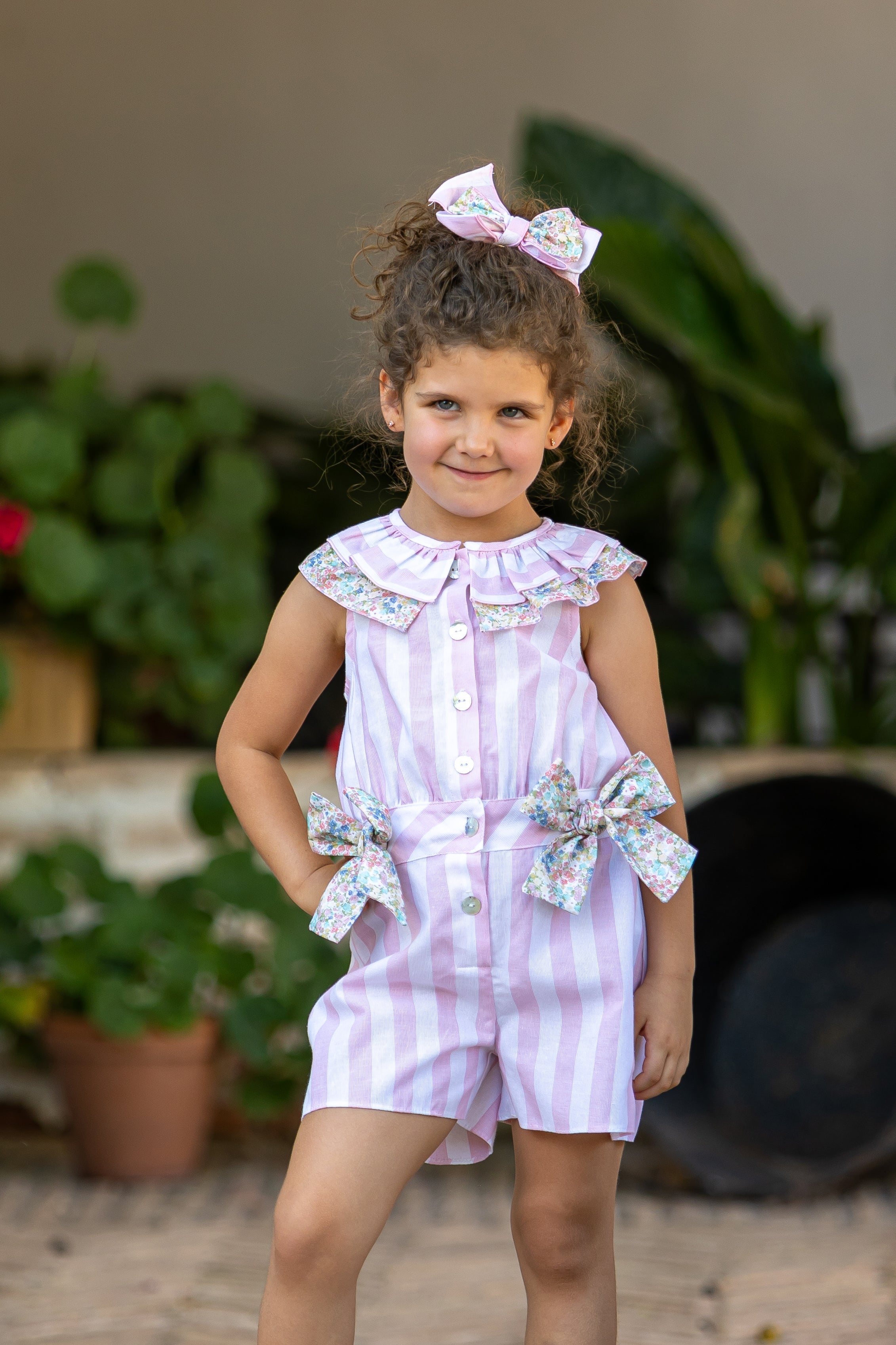 BABINE SS25 Liberty Girls Pink Stripe Playsuit - 2522117