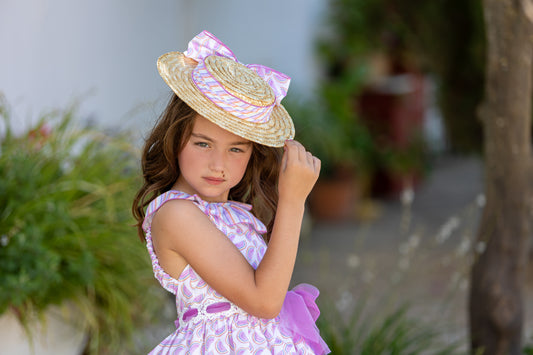 BABINE SS25 Lilac Melons Girls Sombrero Fascinator