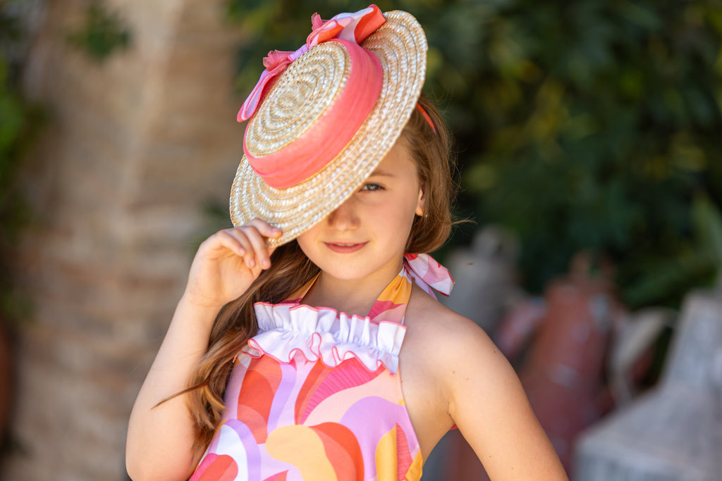 BABINE SS25 Coral Abstract Girls Dress - 2522809
