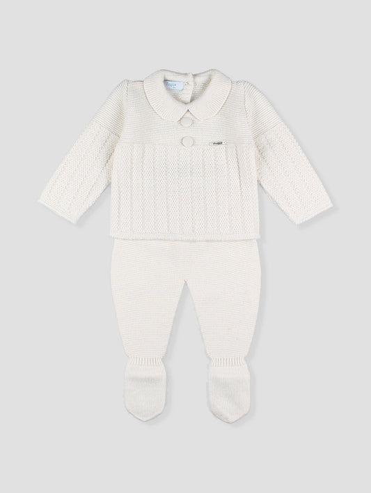 AW25 FOQUE Arrullo Boys Cream Wool & Cashmere Knitted Set