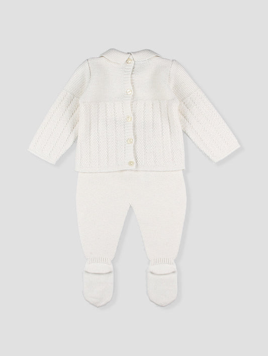 AW25 FOQUE Arrullo Boys Cream Wool & Cashmere Knitted Set