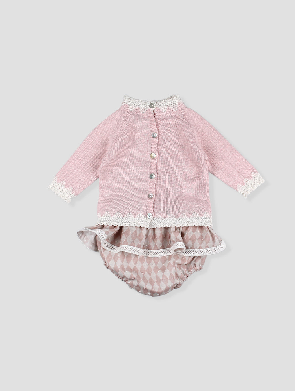 AW25 FOQUE Circo Girls Pink Harlequin Jam Pant Set