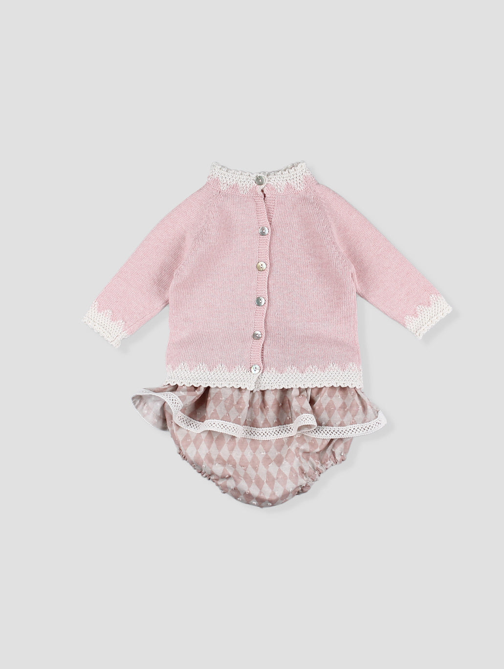AW25 FOQUE Circo Girls Pink Harlequin Jam Pant Set