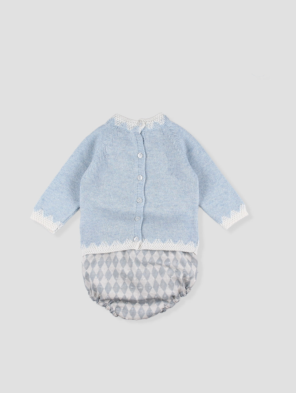 AW25 FOQUE Boys Circo Blue Harlequin Wool & Cashmere Jam Pant Set