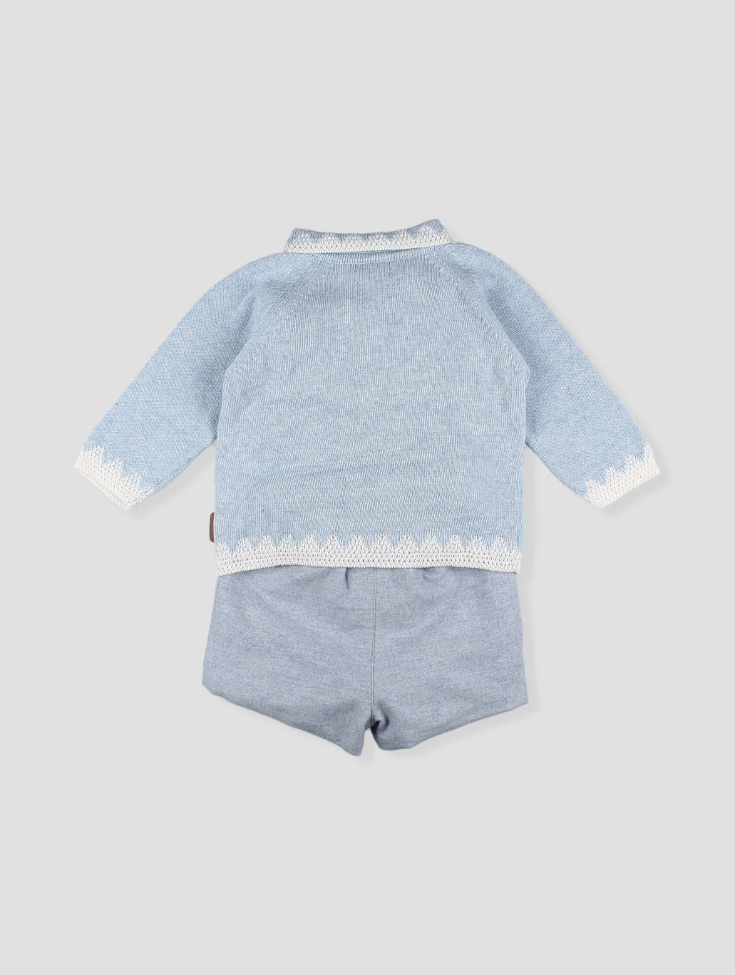 AW25 FOQUE Circo Boys Blue Wool & Cashmere Short Set