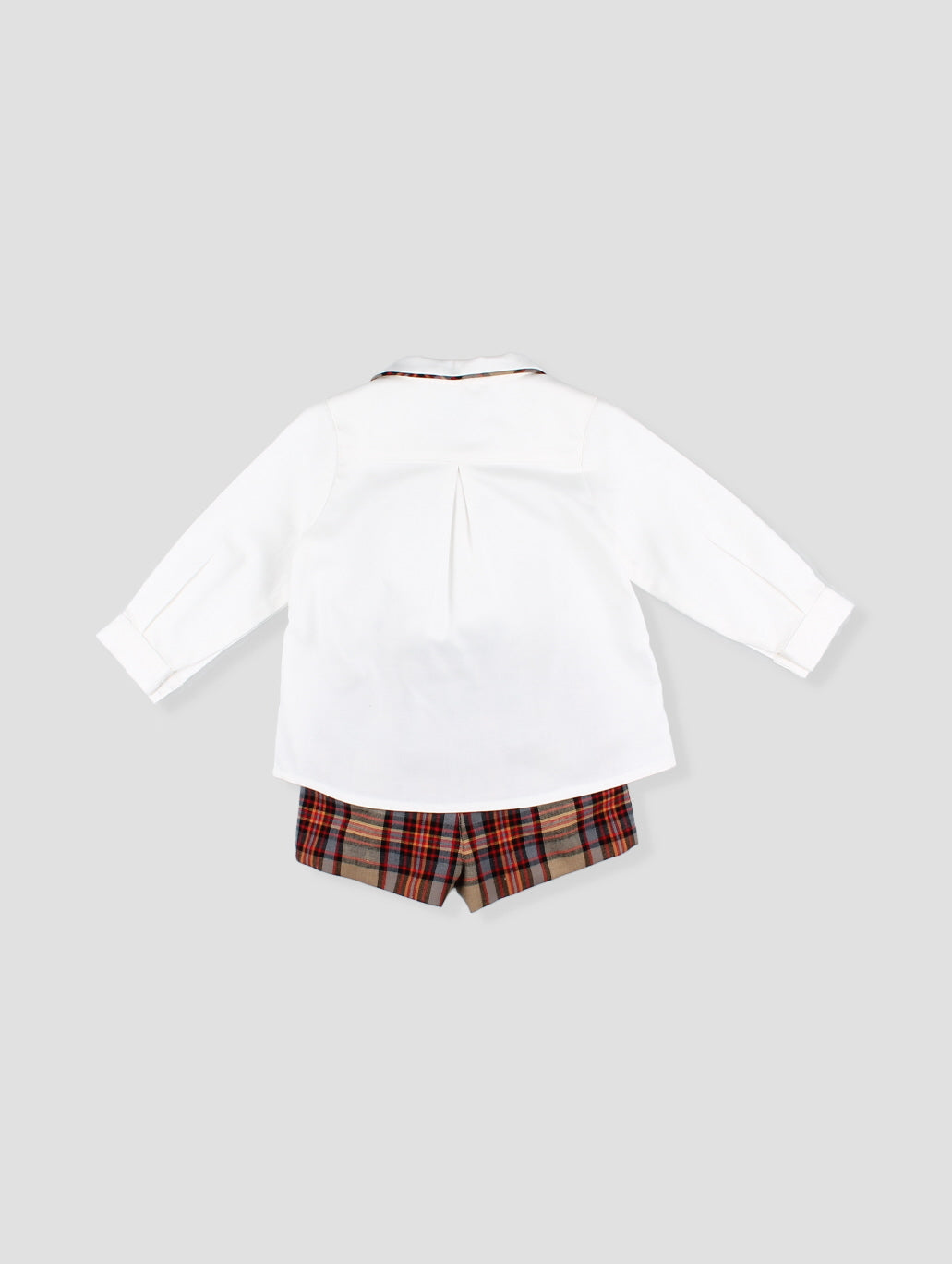 AW25 FOQUE La Calabaza Boys Camel Check Short Set