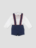 FOQUE Galletas Boys Navy & Red Tartan Short Set