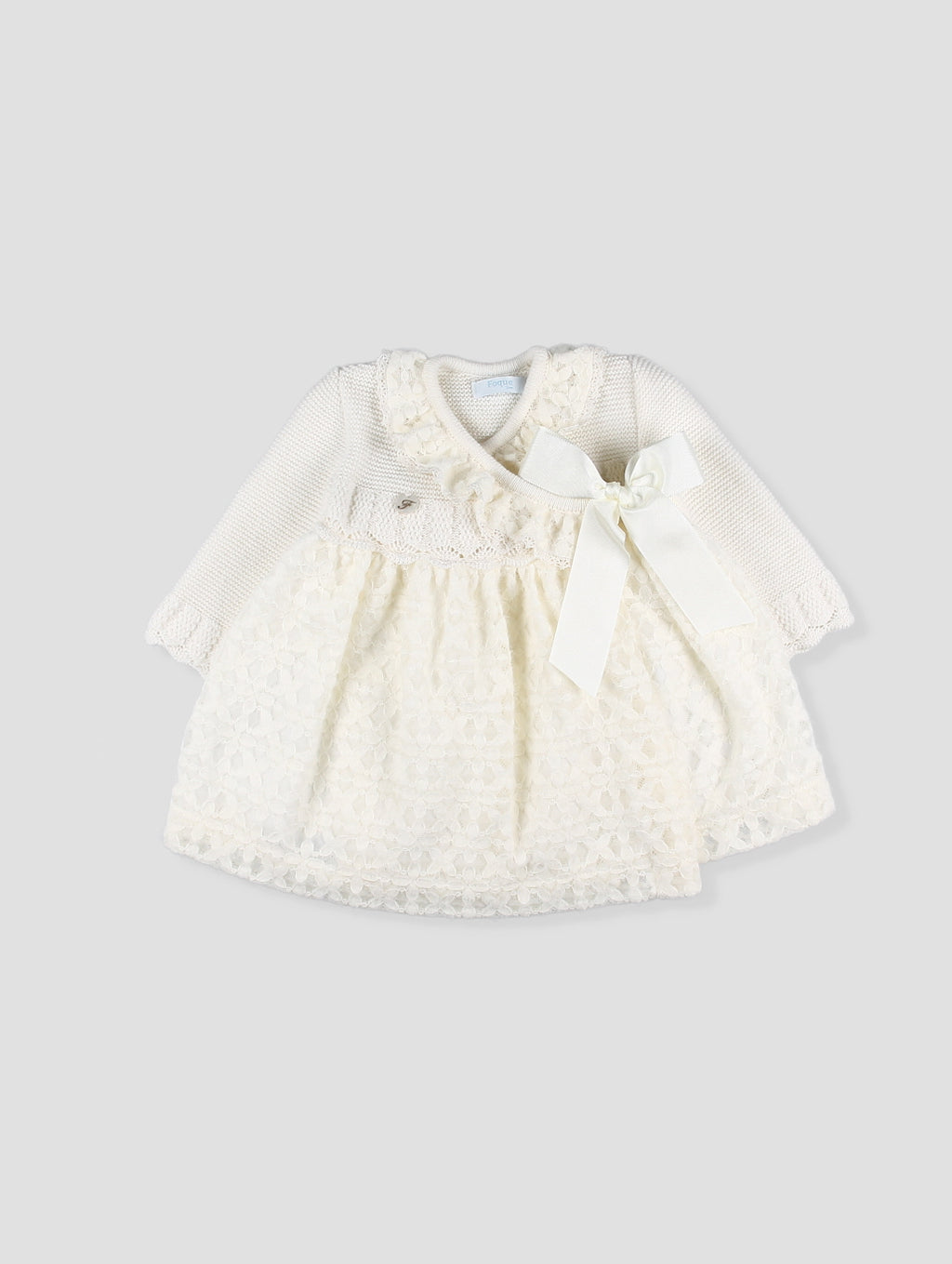 FOQUE AW25 El Teatro Girls Cream Lace Wrap Dress