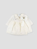 FOQUE El Teatro Girls Cream Lace Wrap Dress