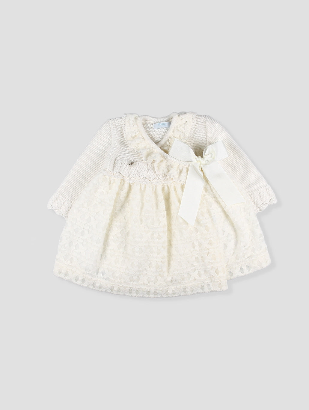 Foque El Teatro Girls Cream Lace Wrap Dress