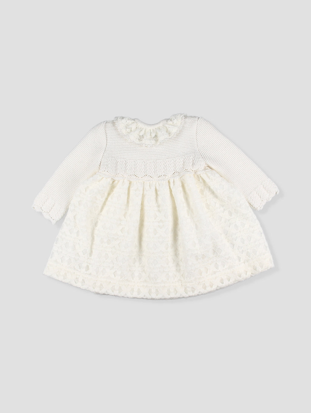 FOQUE AW25 El Teatro Girls Cream Lace Wrap Dress
