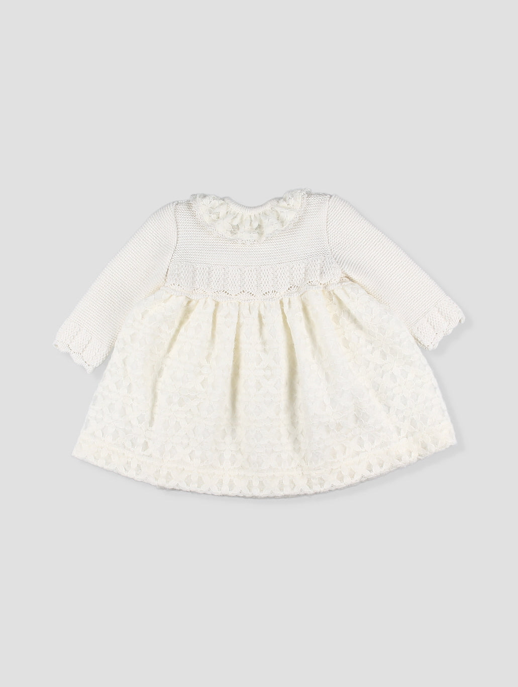 Foque El Teatro Girls Cream Lace Wrap Dress