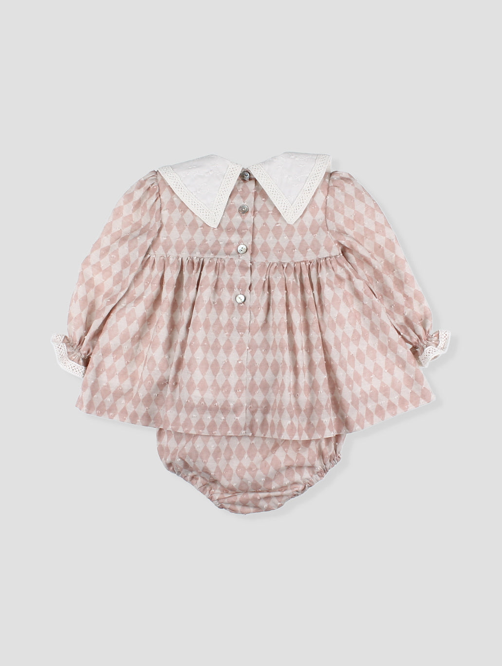AW25 FOQUE Circo Girls Pink Harlequin Dress & Knickers