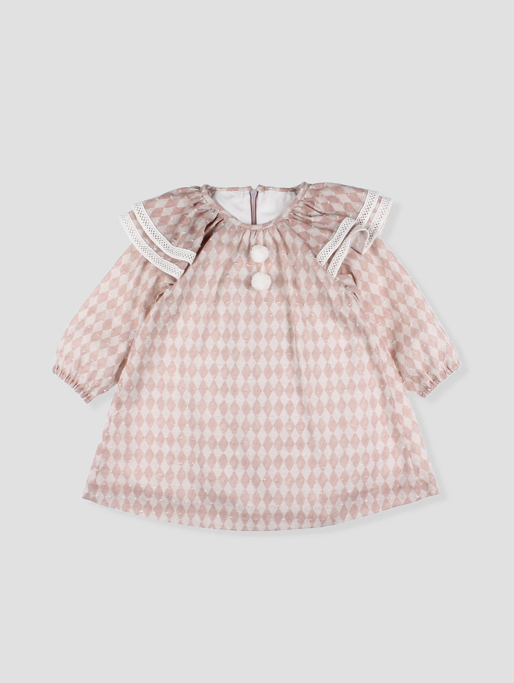 AW25 FOQUE Circo Girls Pink Harlequin Dress
