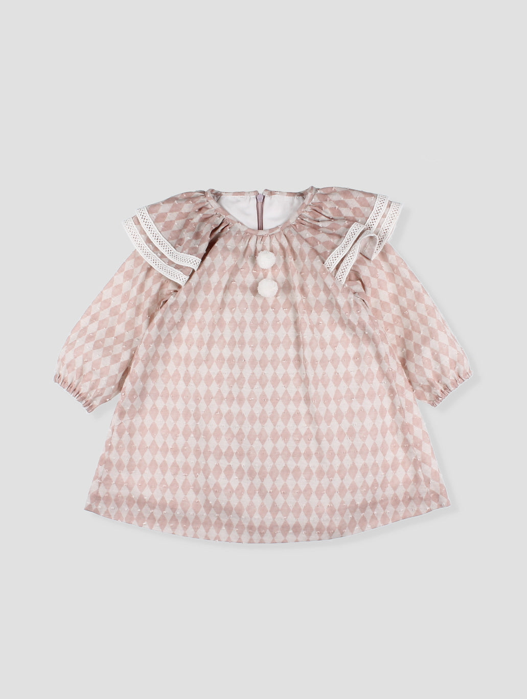AW25 FOQUE Circo Girls Pink Harlequin Dress