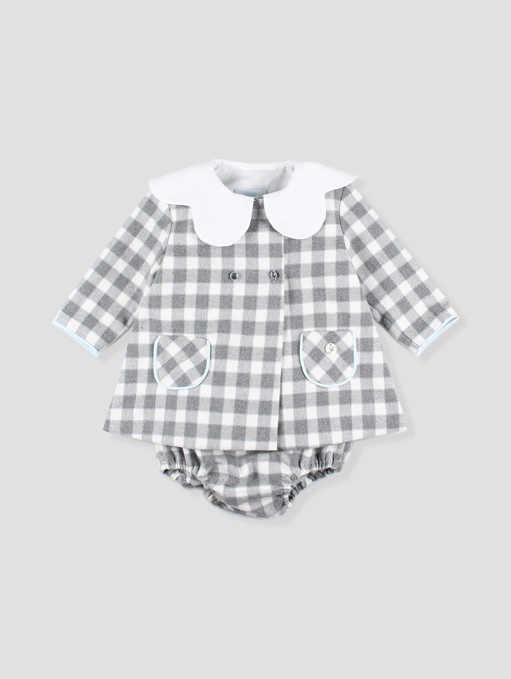 AW25 FOQUE Los Fogones Girls Blue & Grey Dress & Knickers