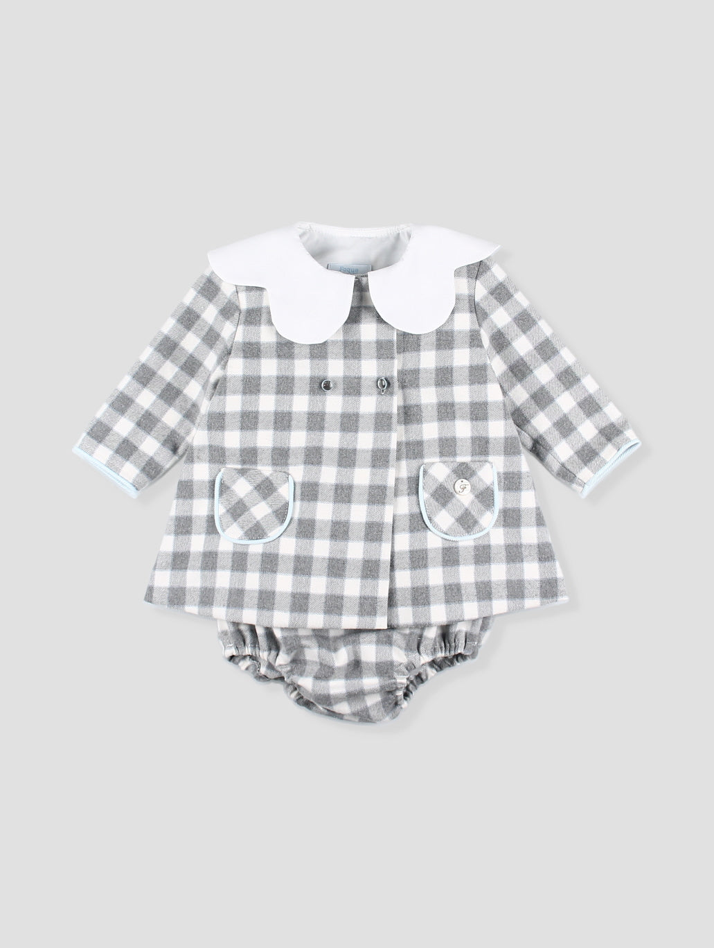 AW25 FOQUE Los Fogones Girls Blue & Grey Dress & Knickers