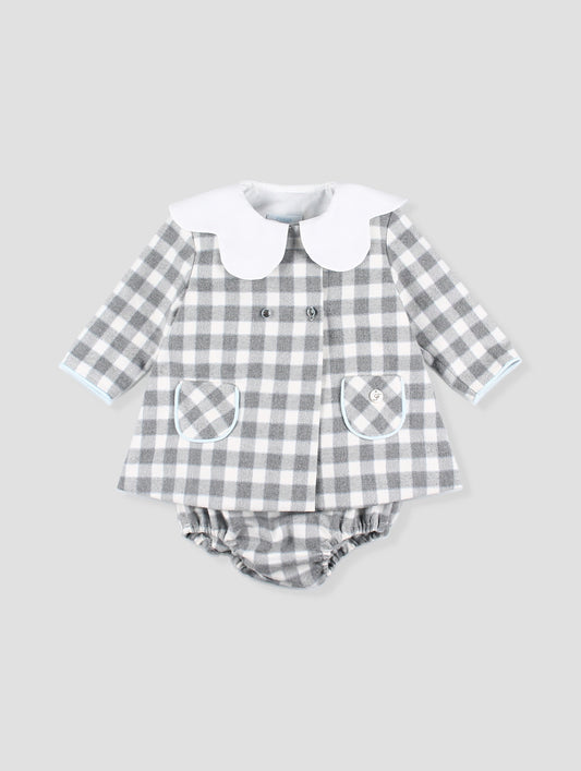 AW25 FOQUE Los Fogones Girls Blue & Grey Dress & Knickers