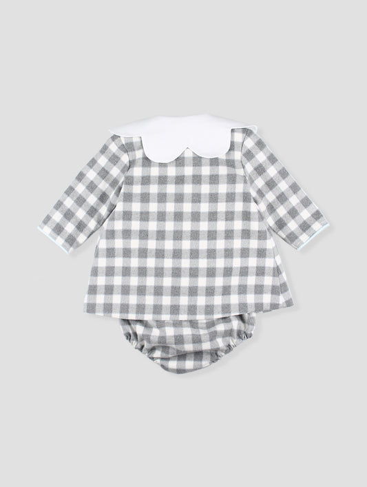 AW25 FOQUE Los Fogones Girls Blue & Grey Dress & Knickers