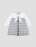 FOQUE Los Fogones Girls Blue & Grey Check Dress