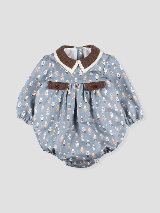 AW25 FOQUE La Cabana Boys Blue Bear Romper
