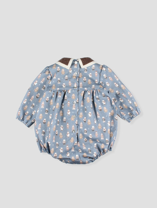 AW25 FOQUE La Cabana Boys Blue Bear Romper