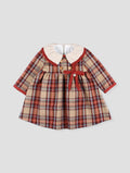 FOQUE La Calabaza Girls Camel Check Dress