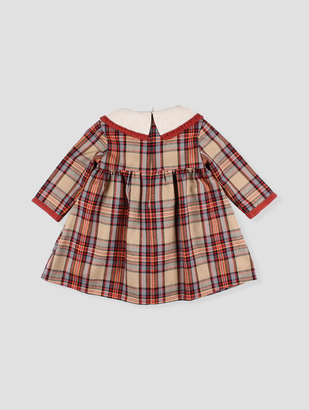 Foque La Calabaza Girls Camel Check Dress