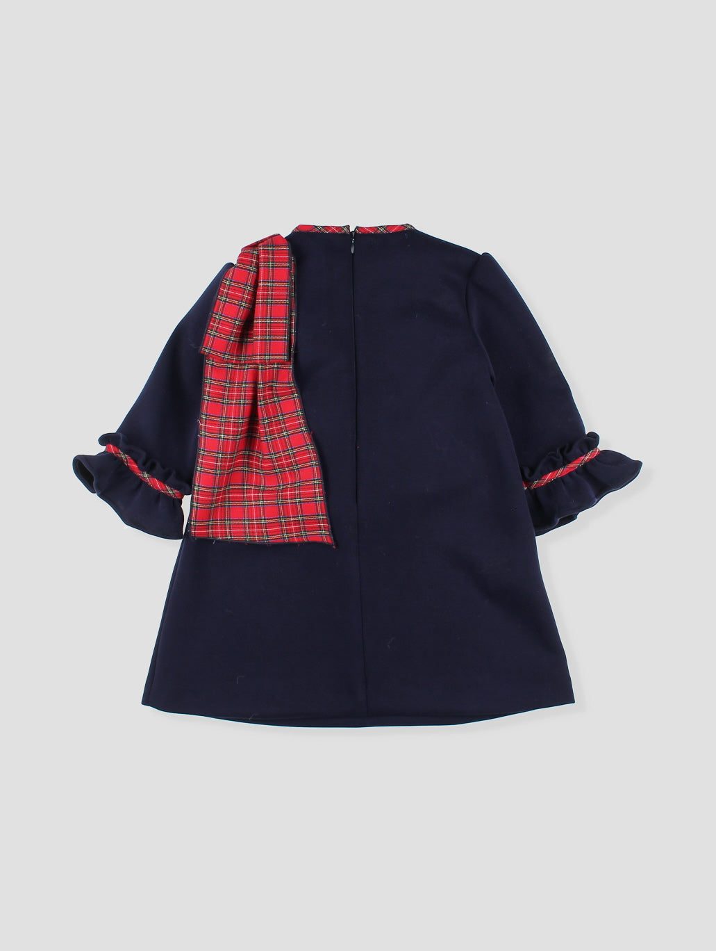 AW25 FOQUE Galletas Girls Navy Tartan A-Line Dress