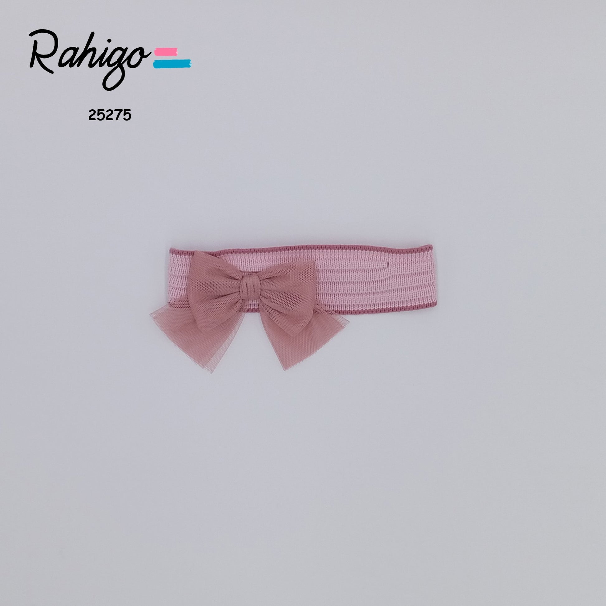 AW25 RAHIGO Pink Girls Headband with Tulle Bow - 25275
