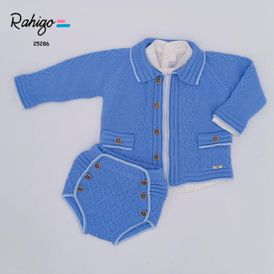 AW25 RAHIGO Blue Boys Jam Pant Set with Cardigan - 25286