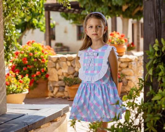 ROCHY SS25 Barby Pastel Checked Girls Dress - 25359