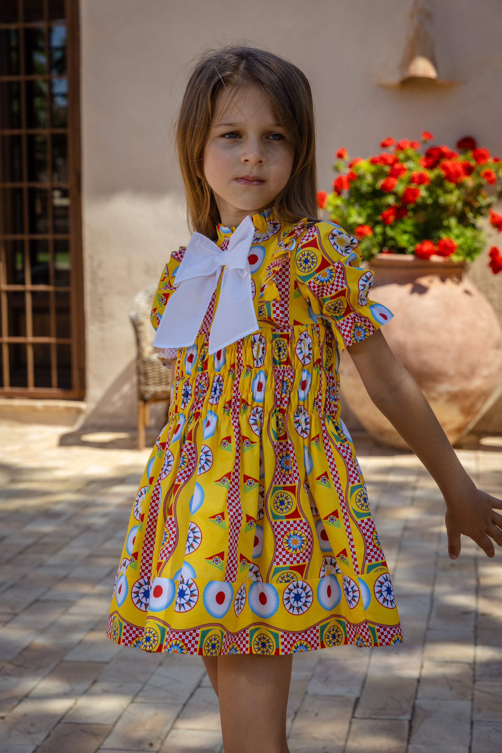 ROCHY SS25 Estrella Yellow & Red Girls Dress - 25366