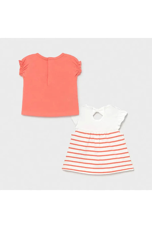 MAYORAL Girls Peach Sorbet T-Shirt Set - CLEARANCE SALE