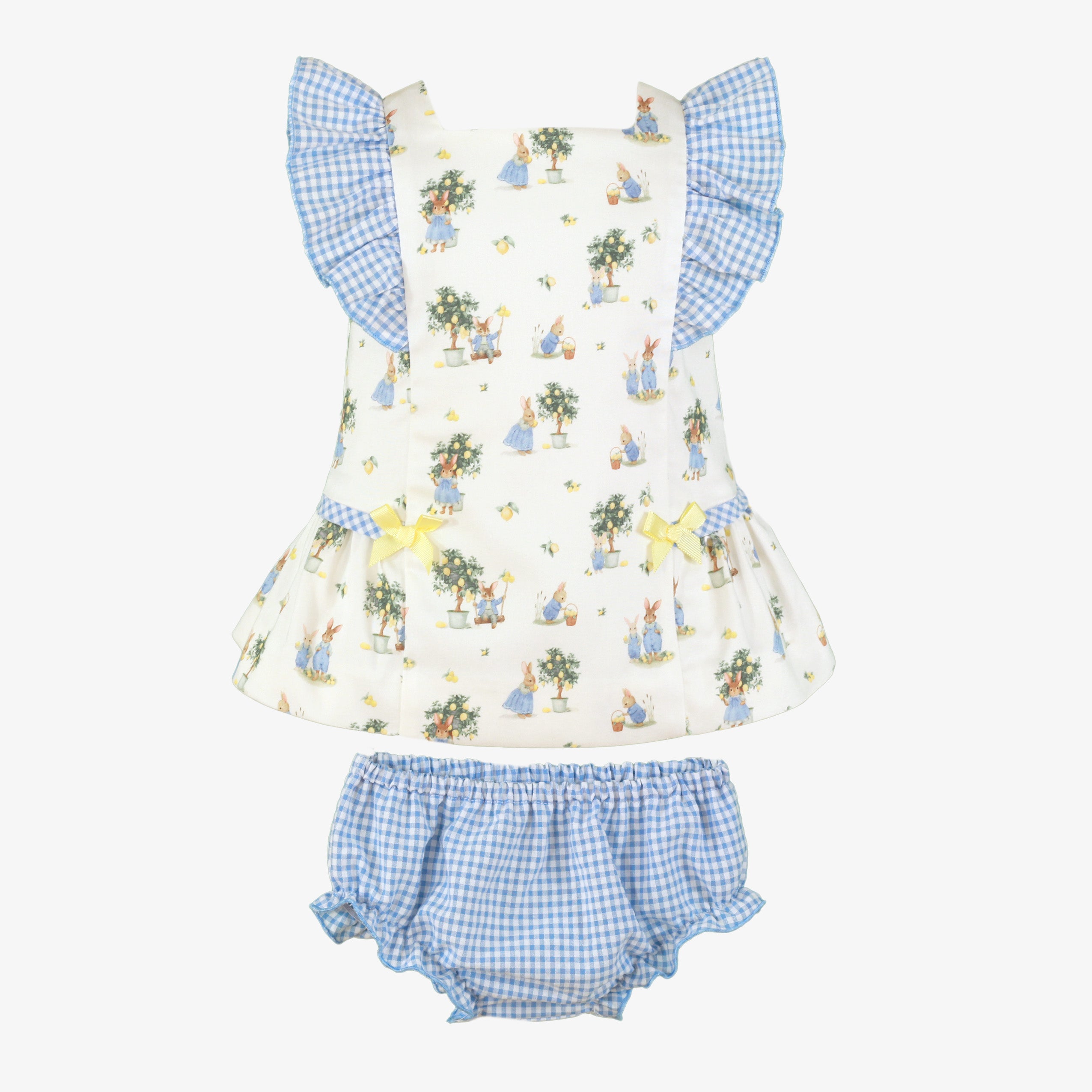 MIRANDA Blue Check Baby Girls Dress & Knickers - 25VB