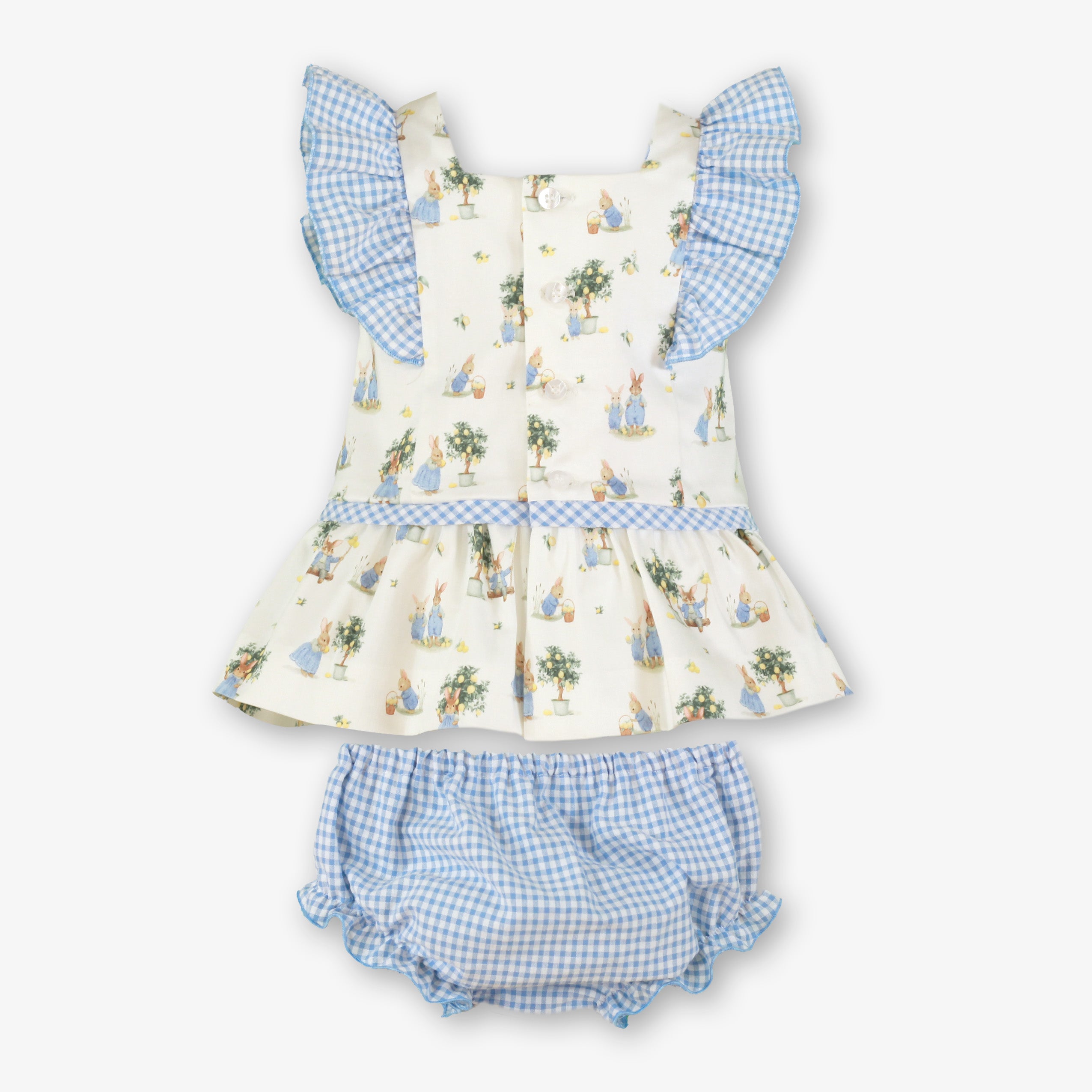 MIRANDA Blue Check Baby Girls Dress & Knickers - 25VB