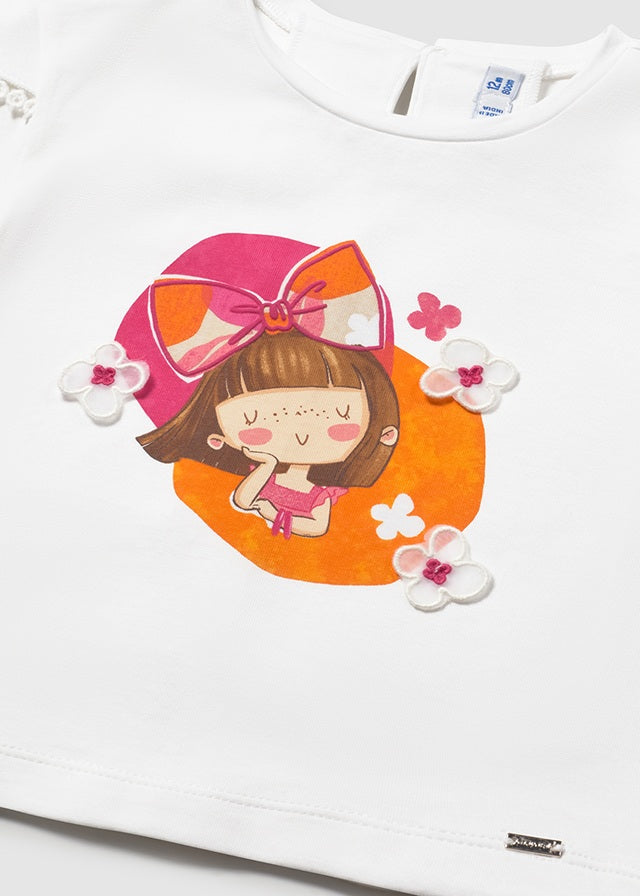 Mayoral Girls Geranium Pink Shorts Set 1079 - coordinated two-piece outfit