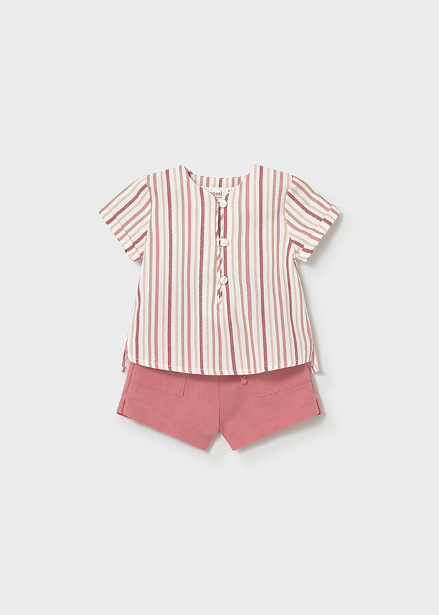 Mayoral boys terracotta stripe short set 1280