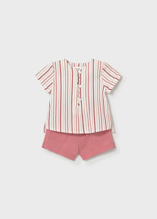 Mayoral boys terracotta stripe short set 1280