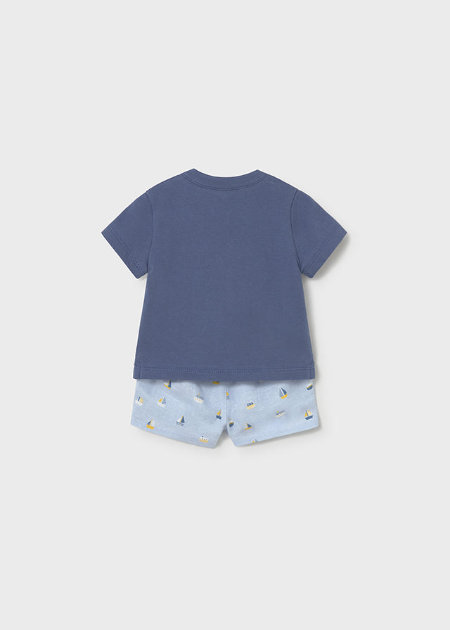 Mayoral boys blue nautical short set 1281 - alternate view