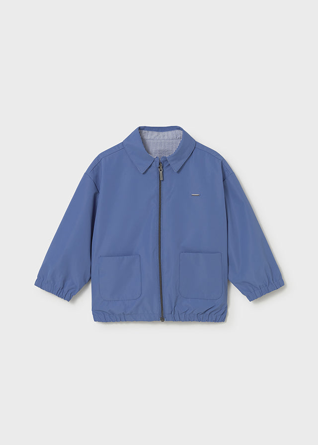 Mayoral boys Capri blue reversible jacket 1409 - striped reverse
