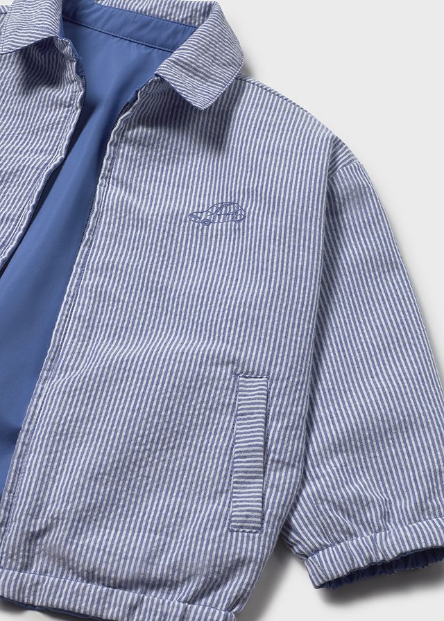 Mayoral boys Capri blue reversible jacket 1409 - detail view