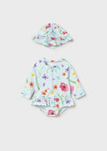 MAYORAL Hawaii Girls Blue Swimsuit & Sun Hat - 1634