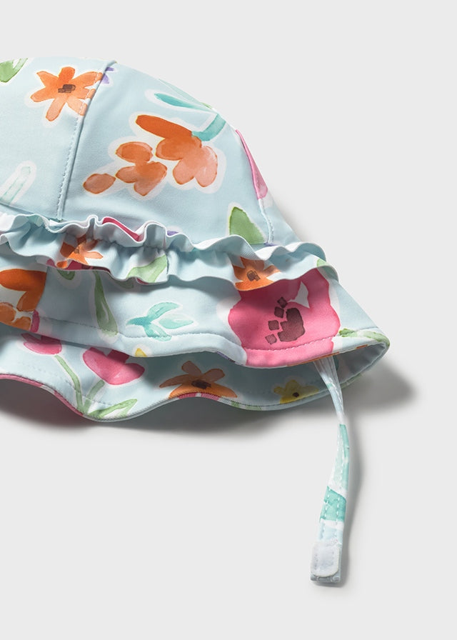 MAYORAL Hawaii Girls Blue Swimsuit & Sun Hat - 1634