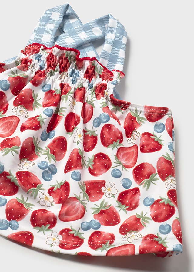 MAYORAL Girls Strawberry Beach Set with Sun Hat - 1635