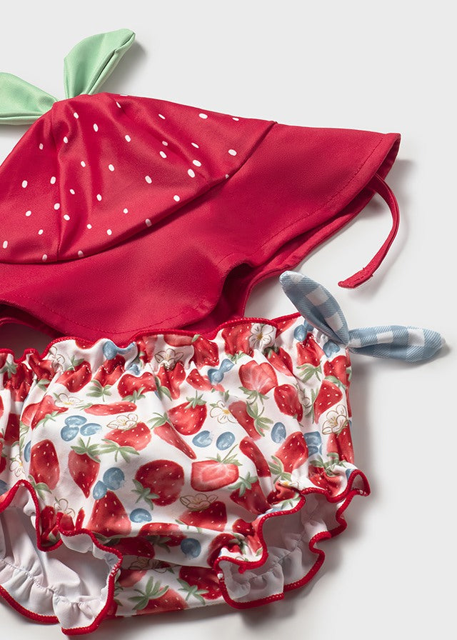 MAYORAL Girls Strawberry Beach Set with Sun Hat - 1635
