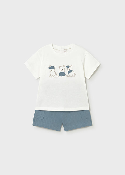 Mayoral boys Jade dog print shorts set 1665